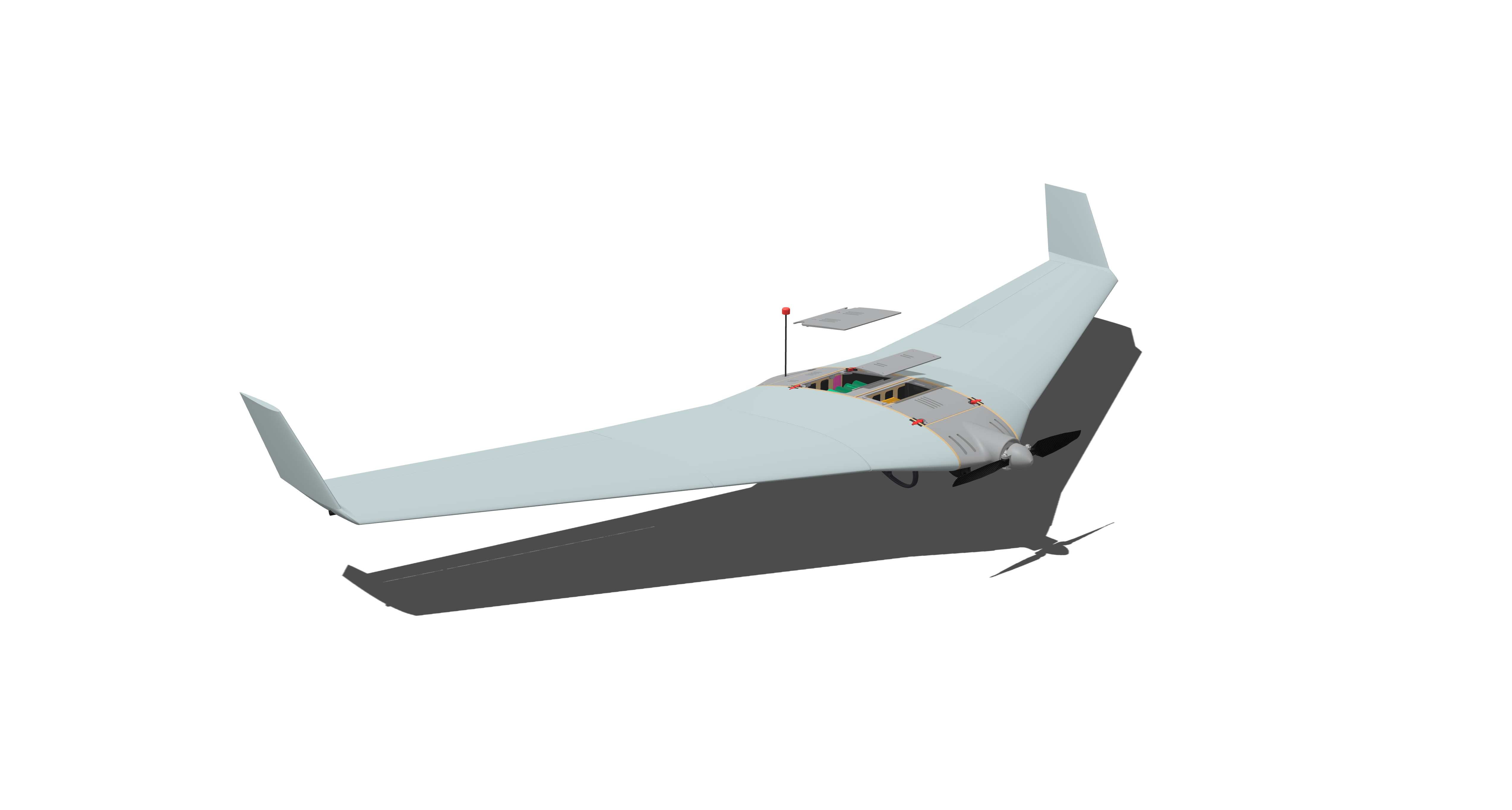 Рендер моделі White з відкритим люком для електроніки